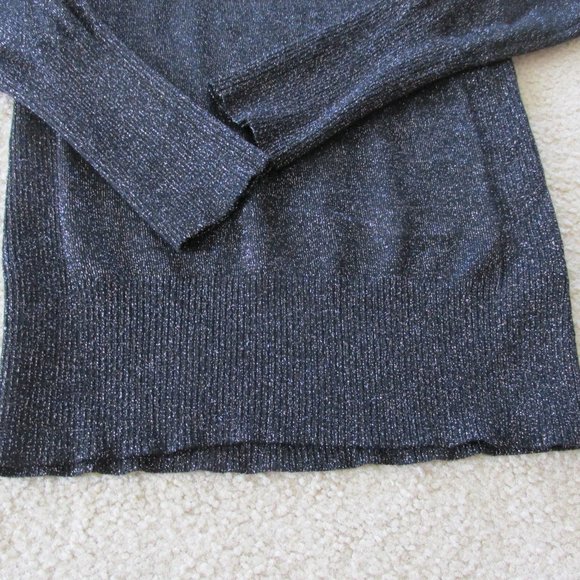 Attention Sweater Womens Size Medium Black Long Sleeve Glitter Pullover Shirt - Picture 5 of 5